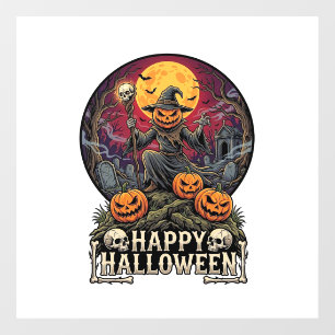 Happy Halloween Pumpkin Wizard Graveyard Full Moon