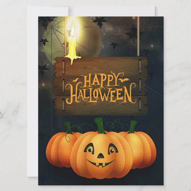 Happy Halloween Pumpkins  Card (Front)