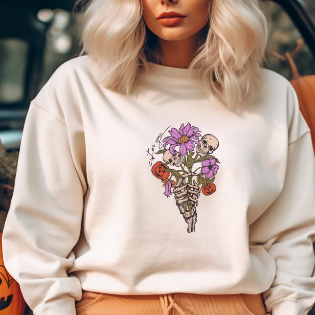 Happy Halloween Pumpkins Floral Sweatshirt (Creator Uploaded)