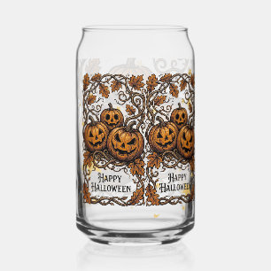 Happy Halloween Pumpkins Iced Coffee Glass
