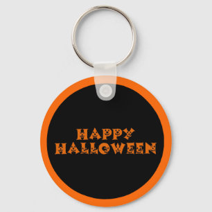 Happy Halloween Pumpkins Key Ring