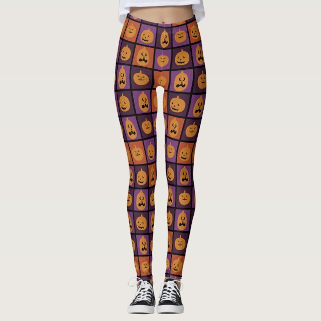 Happy Halloween pumpkins Leggings (Front)