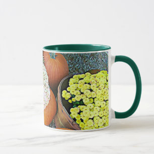 Happy Halloween Pumpkins Mums Coffee Mug