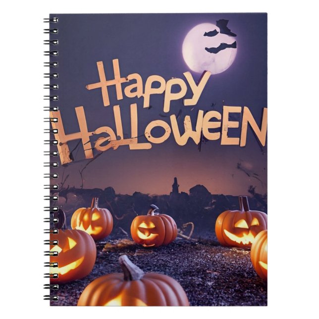 Happy Halloween pumpkins Notebook (Front)