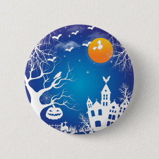 happy halloween pumpkins witches haunted house T-S 6 Cm Round Badge