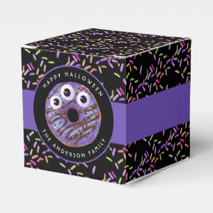 Happy Halloween Purple Blue Monster Doughnut Favour Box