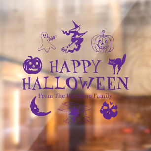 Happy Halloween purple custom name transparent