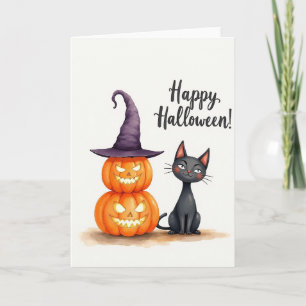 Happy Halloween Purple Hat Card