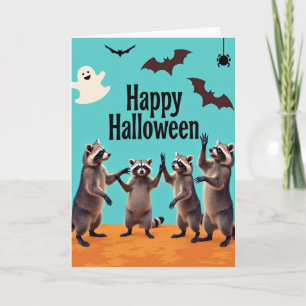 Happy Halloween Racoon Dance Card