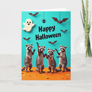 Happy Halloween Racoon Fun Card