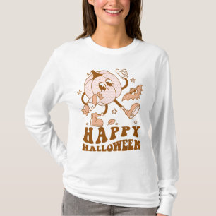 Happy Halloween Retro Polka Dot Pumpkin T-Shirt