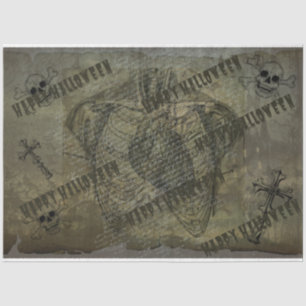 Happy Halloween Rib Cage Skeleton Anatomy Creepy Tissue Paper
