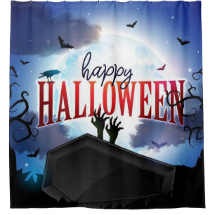 Happy Halloween Rise Of The Dead Shower Curtain