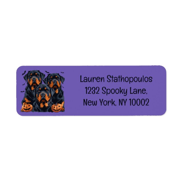 Happy Halloween Rottweiler Dogs Jack O Lantern (Front)