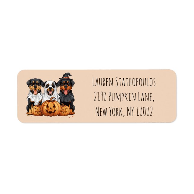 Happy Halloween Rottweiler Dogs Jack O Lantern (Front)