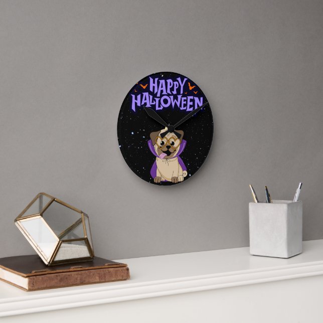 Happy Halloween Round Clock (Office)