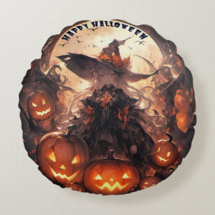 Happy Halloween Round Cushion