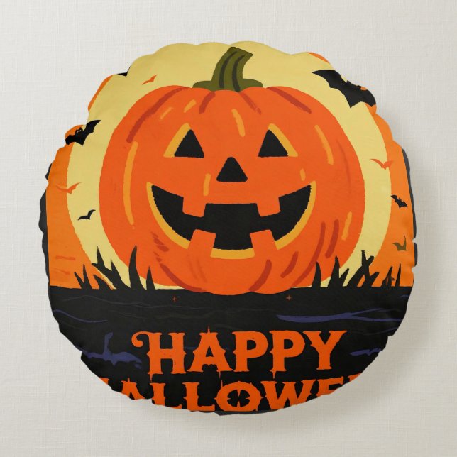 Happy Halloween Round Cushion (Front)
