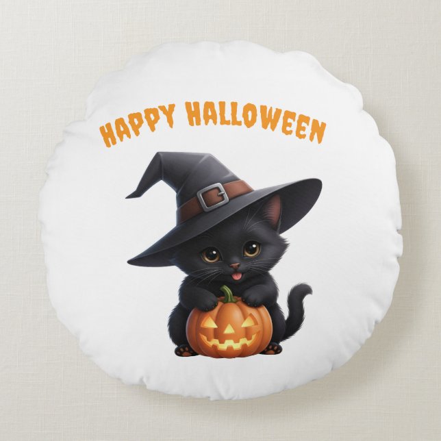 Happy Halloween Round Cushion (Front)
