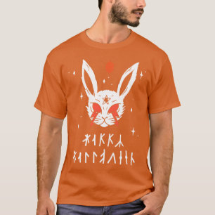 Happy Halloween Runes Satanic Rabbit  T-Shirt
