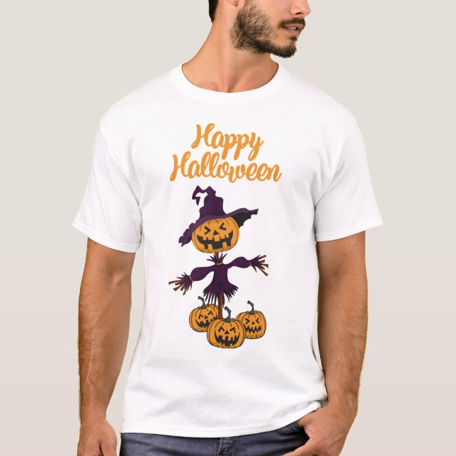 Happy Halloween Scarecrow T-Shirt (Front)