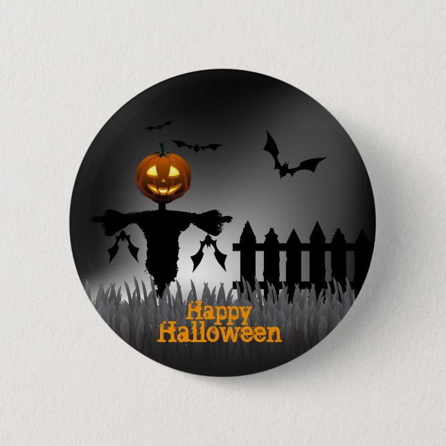 Happy Halloween - Scarecrrow Lantern 6 Cm Round Badge (Front)