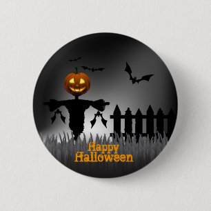 Happy Halloween - Scarecrrow Lantern 6 Cm Round Badge