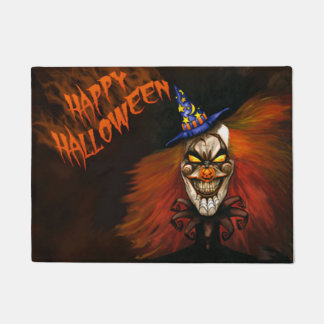 Happy Halloween Scary Clown Doormat
