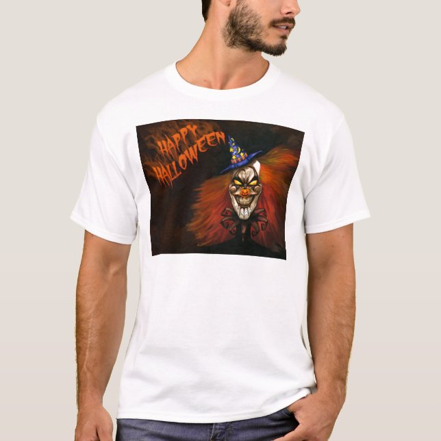Happy Halloween Scary Clown T-Shirt (Front)