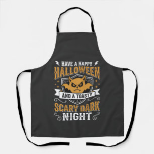 Happy Halloween Scary Dark Night Vector Design Apron
