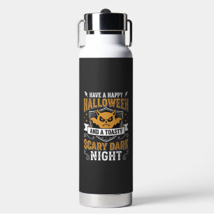 Happy Halloween Scary Dark Night Vector Design Water Bottle