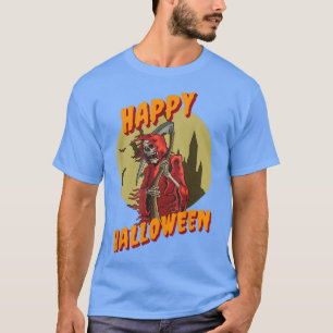 Happy Halloween Scary Grim Reaper Design T-Shirt