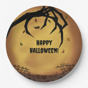 Happy Halloween Scary Hand Paper Plate
