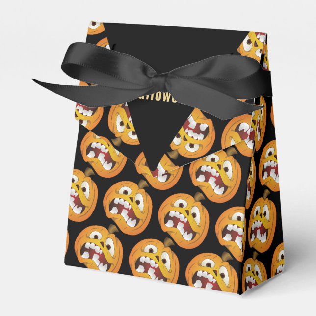 Happy Halloween Scary Jack o Lantern Pumpkin Favour Box (Front Side)
