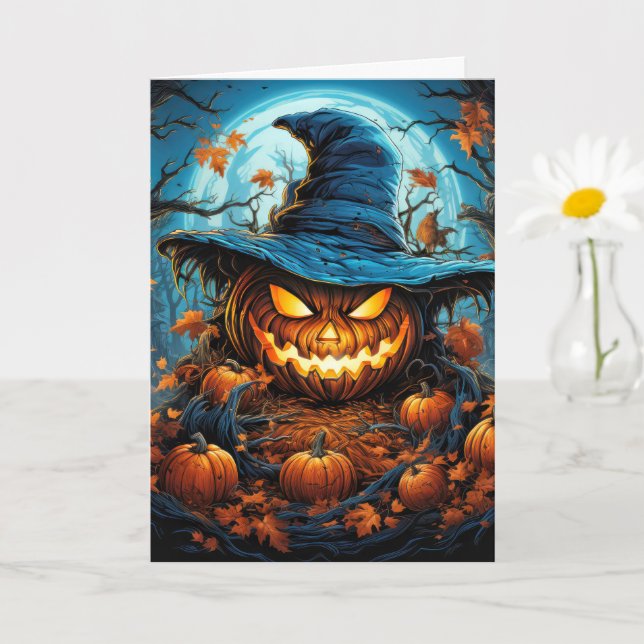 Happy Halloween Scary Pumpkin Card (Small Plant)