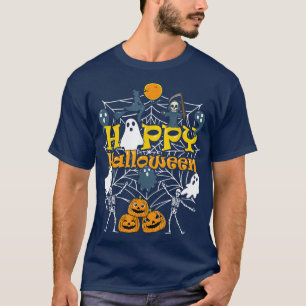 Happy Halloween Scary Retro Boys Girls Kids Toddle T-Shirt