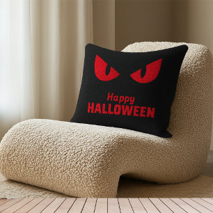 Happy Halloween Scary Staring Red Eyes   Cushion