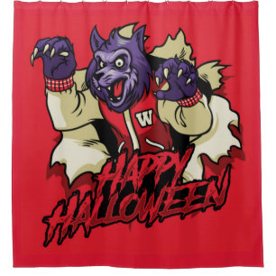 Happy Halloween Scary Werewolf Shower Curtain
