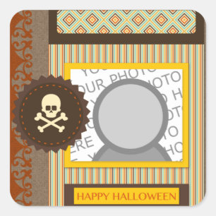happy halloween (scrapbook) square sticker