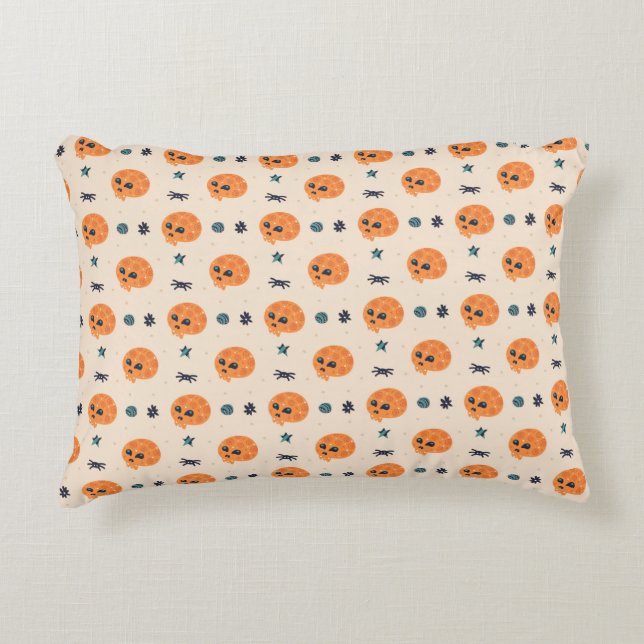 Happy Halloween seamless pattern, background. Skul Decorative Cushion (Front)