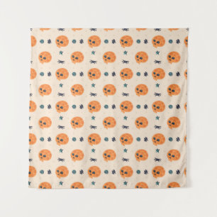 Happy Halloween seamless pattern, background. Skul Tapestry