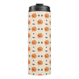 Happy Halloween seamless pattern, background. Skul Thermal Tumbler