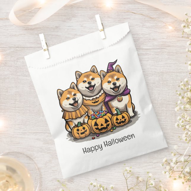 Happy Halloween Shiba Inu Dogs Favour Bags (Clipped)