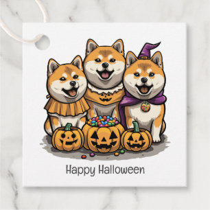 Happy Halloween Shiba Inu Dogs Favour Tags