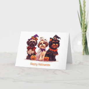 Happy Halloween Shih Tzu Dogs Holiday Card