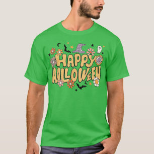 Happy Halloween Shirt with Hat Scary Spooky Retro