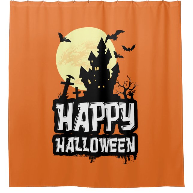 Happy Halloween Shower Curtain (Front)
