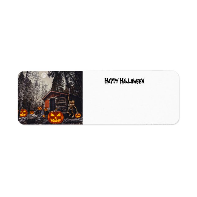 Happy Halloween skeleton and pumpkins (Front)