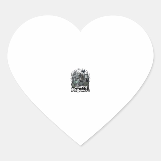 Happy Halloween Skeleton Lantern Black Cat Graveya Heart Sticker (Front)