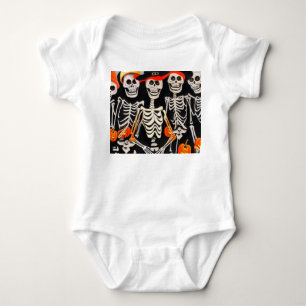 Happy Halloween Skeletons Baby Bodysuit